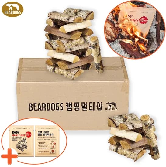 자작나무 장작 쪼갬목 절단목 불쏘시개 굵은장작 마른 착화제 8kg 베어독스 캠핑