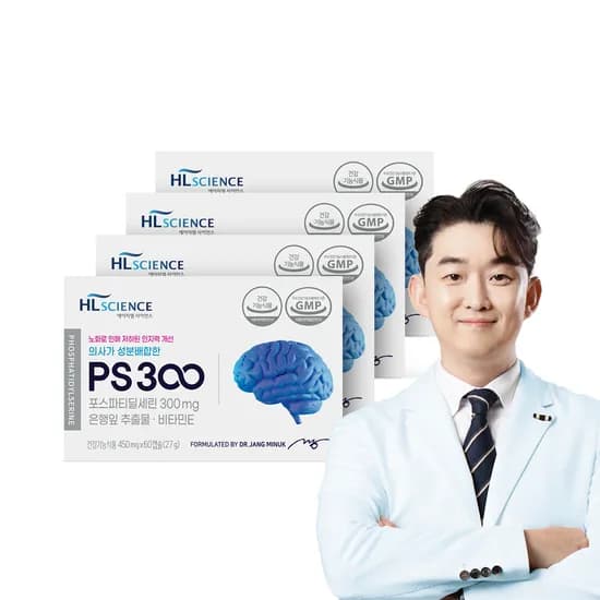 의사가 성분배합한 PS300 포스파티딜세린 은행잎추출물 60캡슐, 4개