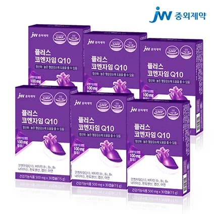 JW중외제약 플러스 코엔자임Q10 30캡슐 6개
