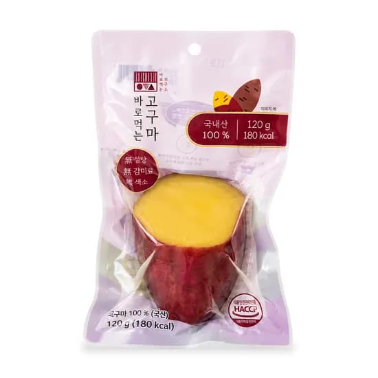 바로먹는고구마 찐고구마 다이어트 식사대용 실온 보관 간편 간식 120g, 10개