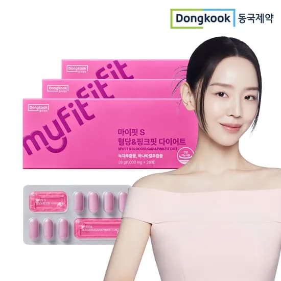 동국제약 마이핏S 혈당핑크핏 다이어트 체지방감소 녹차카테킨 바나바잎추출물 28정 3개