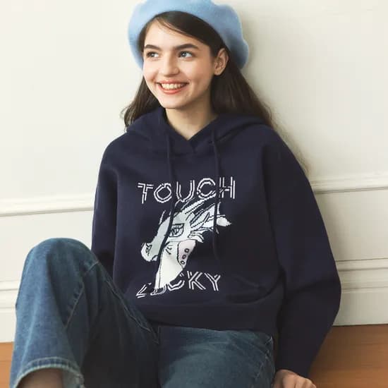 제제 드래곤 후드 스웨터 ZEZE DRAGON HOOD SWEATER / NAVY