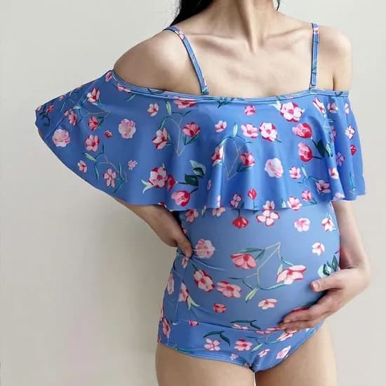 블룸마터니티 러플 임부복 임산부수영복 플라워 S