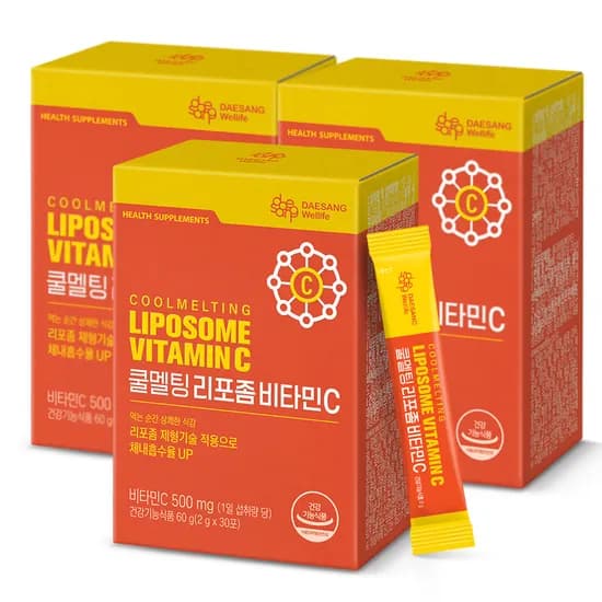 웰라이프 쿨멜팅 리포좀 비타민C 2g 30포 3개