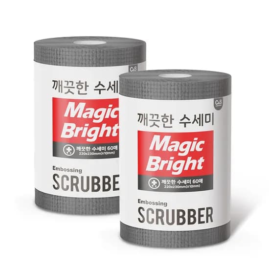 일회용수세미 롤형 설거지 빅사이즈 엠보싱 대용량 60개입 2개