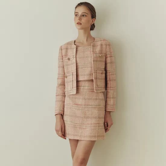 로제 트위드 스커트 ROSE TWEED SKIRT / PINK