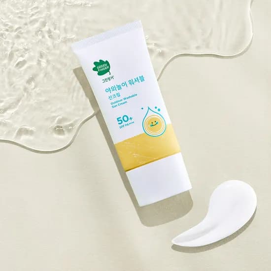 그린핑거 야외놀이 물세안 워셔블 선크림  80ml / SPF50+ PA++++,순한선크림,촉촉한선크림,영유아선크림,어린이선크림,혼합자차