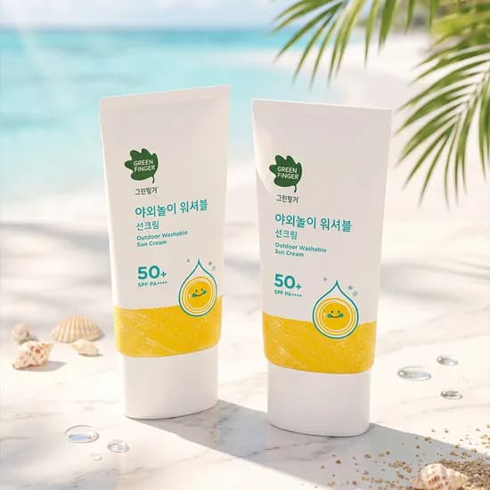 그린핑거 야외놀이 물세안 워셔블 선크림 80ml / 선케어, 어린이, 유아, 키즈, 선크림,물놀이, 혼합자차