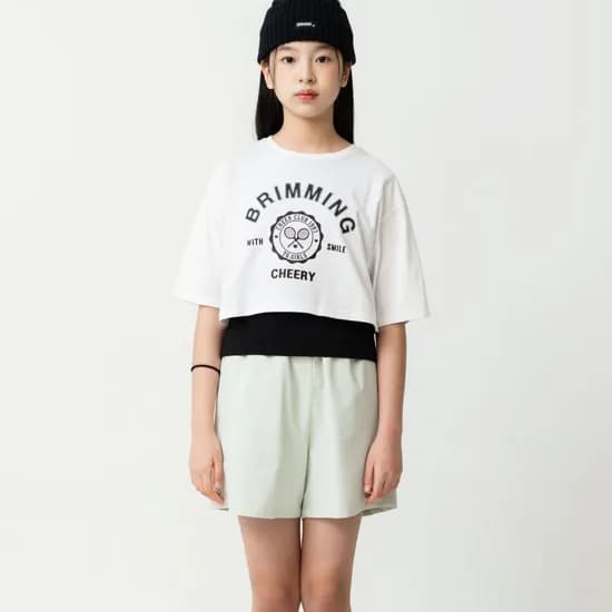 더데이걸 레이어드 크롭 반팔티 TGRA24302
