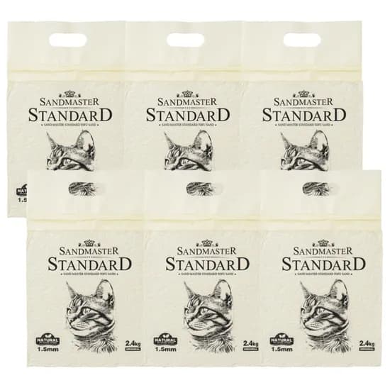 샌드마스터 두부모래 스탠다드 고양이모래 1.5mm 2.4kg x 6개