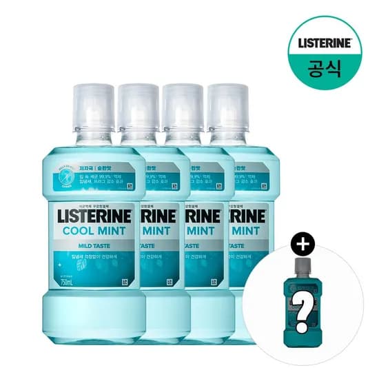 쿨민트 마일드 750ml x4+(증정)250ml 랜덤(마일드)