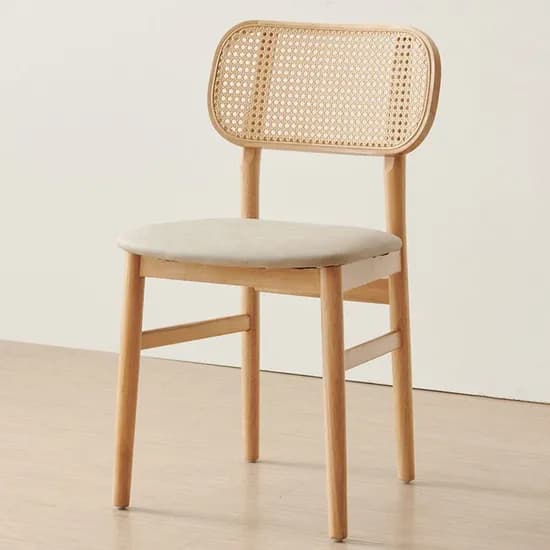 쿠폰가 57,950원 / 마카롱 라탄 고무나무 원목 카페 디자인체어