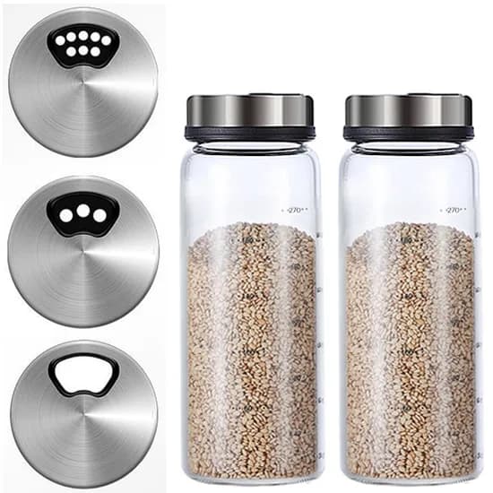 3단조절 내열유리 양념통세트 조미료통세트 300ml 2개