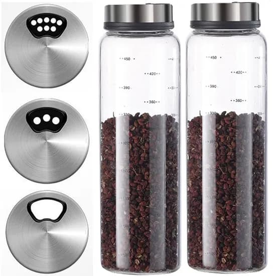 3단조절 내열유리 양념통세트 조미료통세트 500ml 2개