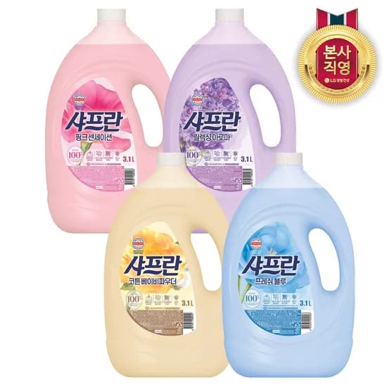 샤프란 시어버터 섬유유연제 3.1L x 4개