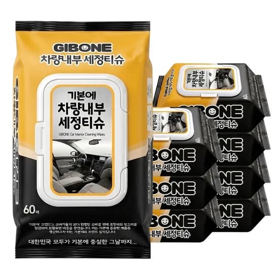 기본에 차량내부 세정티슈 60매 8팩