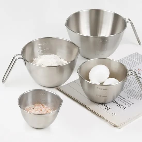 국내 제작 304 스텐 믹싱 계량컵 4종세트 250ml 500ml 750ml 1200ml