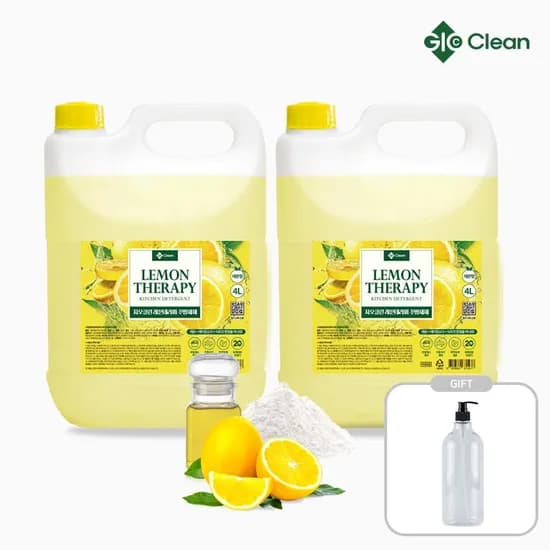 레몬테라피 주방세제 4L X 2개  공병 1L증정 레베식