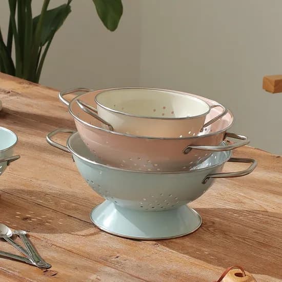 파스텔 양손 콜렌더 손잡이 물빠짐 굽채반 2size 3color