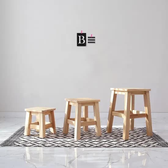 원목 베이직 사각스툴 3size