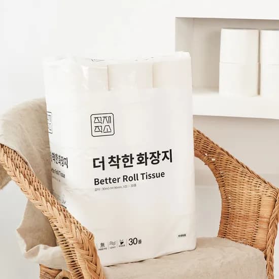 더 착한 화장지 3겹 30m 30롤 1+1 총 2개 총 60롤 두루마리 휴지