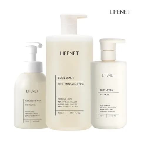 바디케어 3종 (바디워시 1000ml + 바디로션 500ml + 핸드워시 500ml) 21,800원