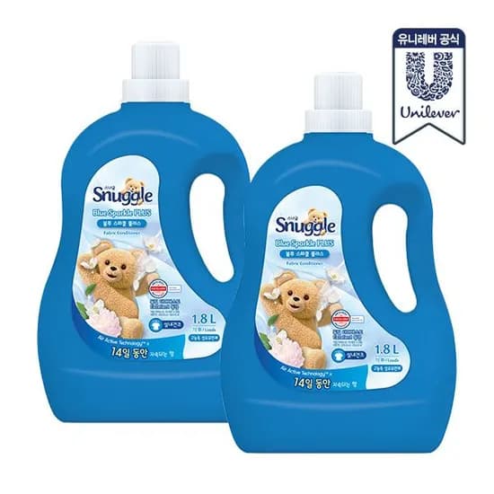 스너글 고농축 블루스파클 플러스 섬유유연제 1.8L 2개 (총 3.6L)