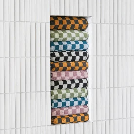 레트로 체커보드 타월 수건 (5colors) 5EA