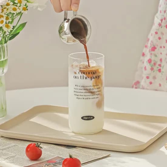 Object M 타이핑 내열 글라스 레터링 홈카페 유리컵 500ml