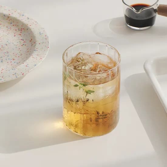 아코디언 내열 글라스 플리츠 230ml 맥주잔