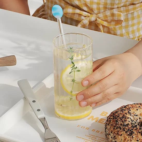 아코디언 내열 글라스 플리츠 360ml 맥주잔