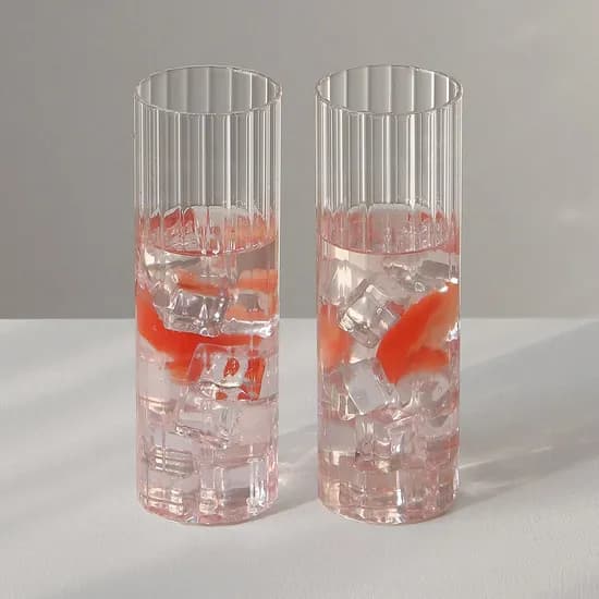 아코디언 내열 글라스 플리츠 560ml 2P세트 홈카페 유리컵 하이볼잔 맥주잔