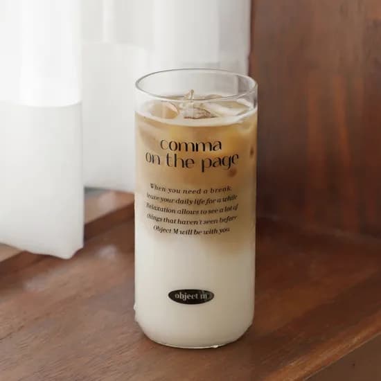 Object M 타이핑 내열 글라스 유리컵 500ml 2P세트 / 홈카페 하이볼잔 맥주잔