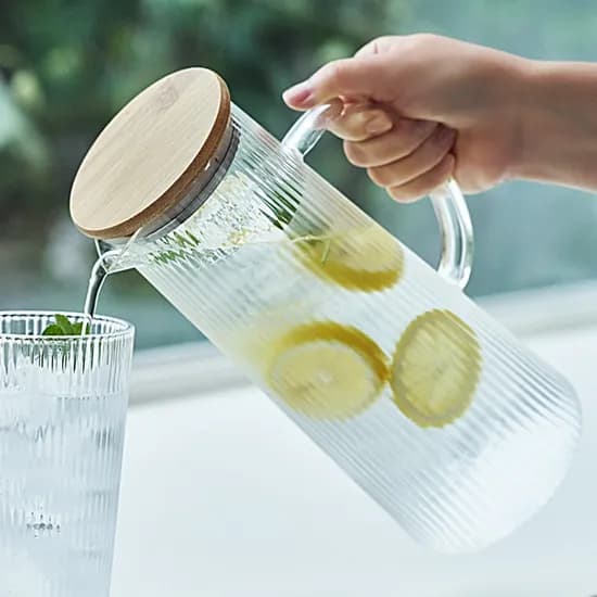 퀴진드마망 링클 내열유리 물병 1+1 1.2L