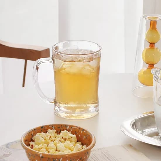 빈티지 무드 비어 글라스 맥주잔 670ml 2P세트 / 홈카페 유리컵 하이볼잔
