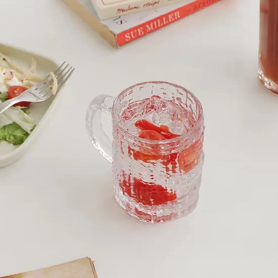 빈티지 무드 비어 글라스 맥주잔 300ml 2P세트 / 홈카페 유리컵 하이볼잔