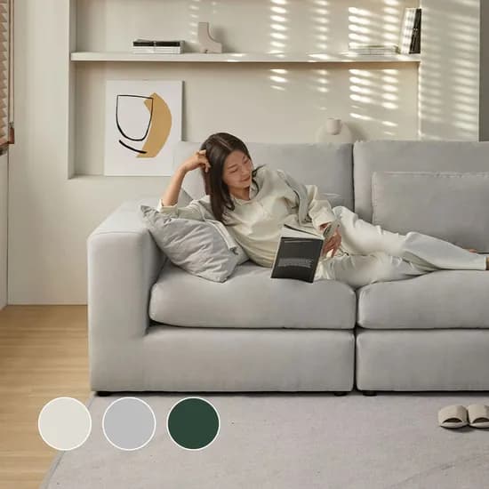 한샘몰pick 눕 데일리 구스 아쿠아텍스 패브릭 모듈 소파 1인코너형 3colors