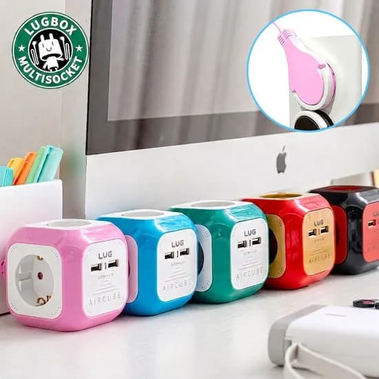 납작 멀티탭 디자인 인테리어 플러그 고용량 멀티콘센트 큐브 4구 USB 1.5m 3m 5m