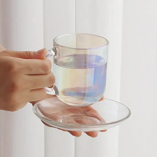 오로라 글라스 머그컵 2P세트 320ml 맥주잔