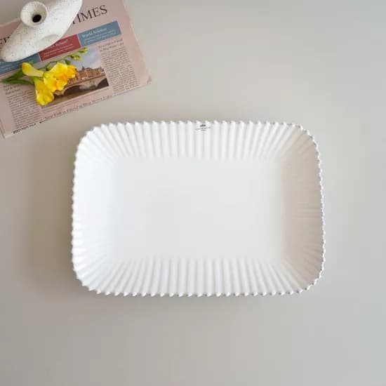 화이트펄 직사각접시 40cm