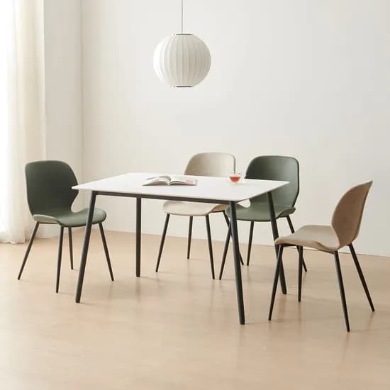 쿠폰가 188,100원 / 레이첼 12T 포세린 세라믹 4인용 식탁세트 1200 (의자4)