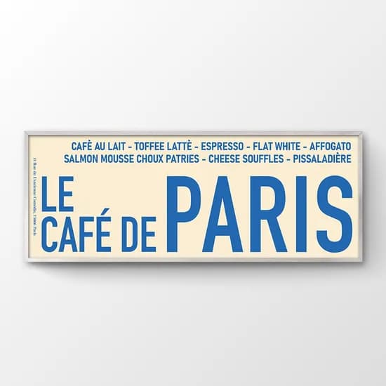 파리 카페 인테리어 액자 프렌치 빈티지 레터링 Paris blue