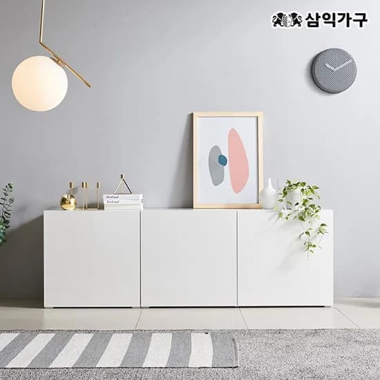 로맨스 미니멀 거실장 수납장 1800세트 (1200+600) 1+1
