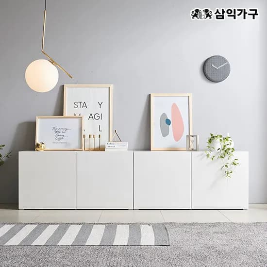 로맨스 미니멀 거실장 수납장 2400세트 (1200+1200) 127,900원