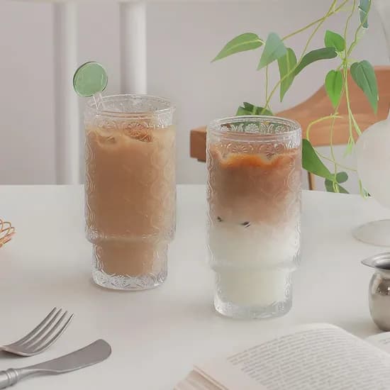 데이지 스택 글라스 350ml (대) 홈카페 유리컵