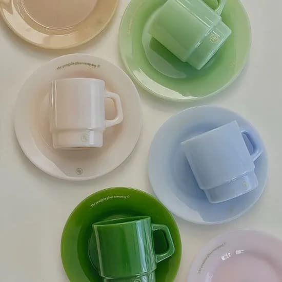 타블도트 펭귄 밀크 글라스 머그 380ml 4color 홈카페 유리컵