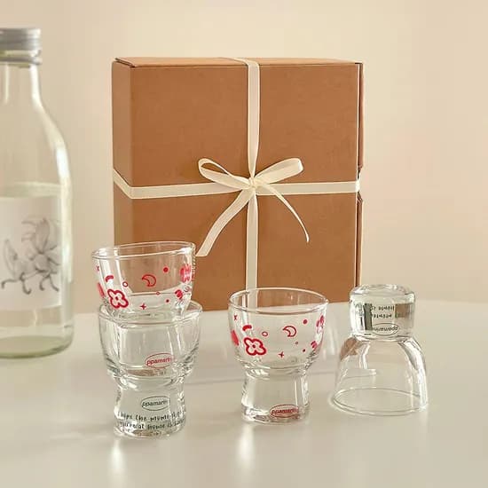 빠마린 디자인 소주&사케잔 4P 기프트 박스(컬러 선택)