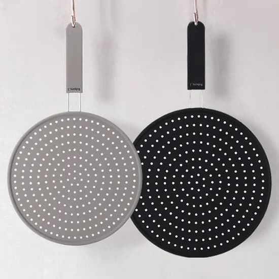 실리콘 멀티 팬커버 덮개 28cm+30cm  2P 세트 (그레이/블랙)