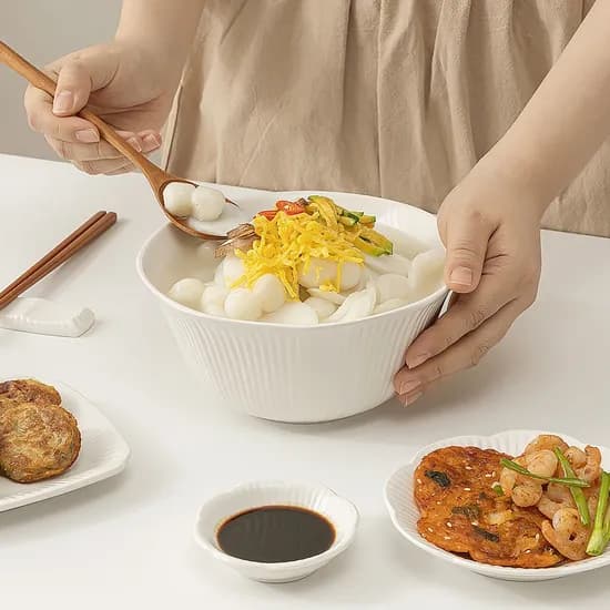 순백 면기 4P 세트