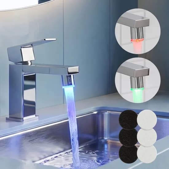 LED 세면대 수전 필터 워터탭 리필 6p 세트 3색 온도표시 정수